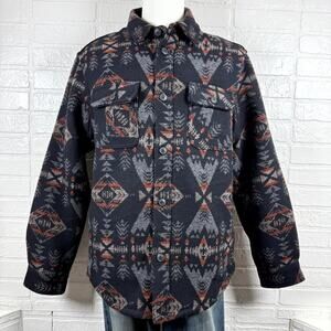 Jachs New York Jacket Mens Large Black Aztec Sherpa Lined Outdoor Purveyors NWT